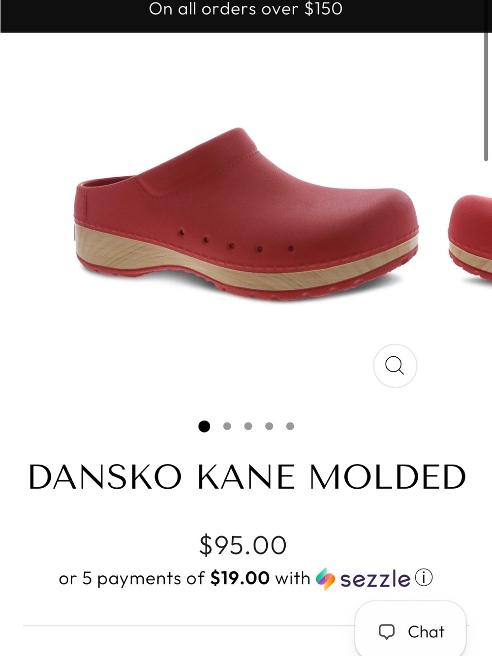 Women's Dansko Red Slip-On Clog